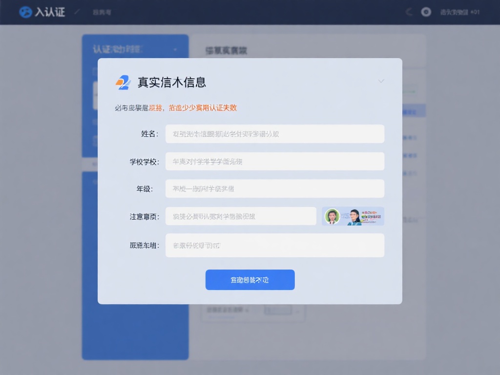 在认证页面中，你需要填写真实的个人信息，